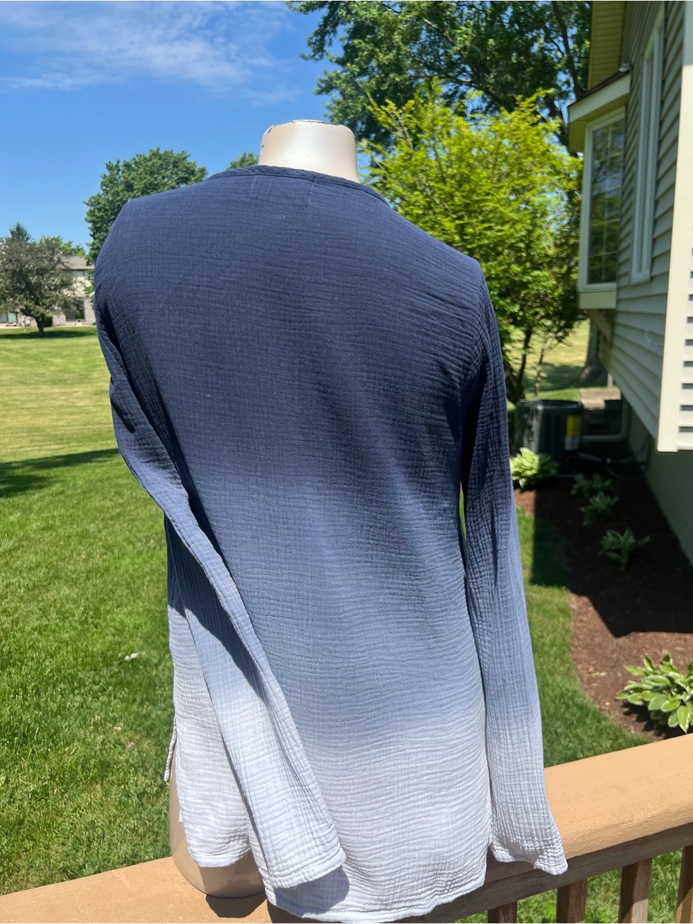 Anthropology LOS ANGELES gauze Light OMBRÉ tunic L - Picture 4 of 11